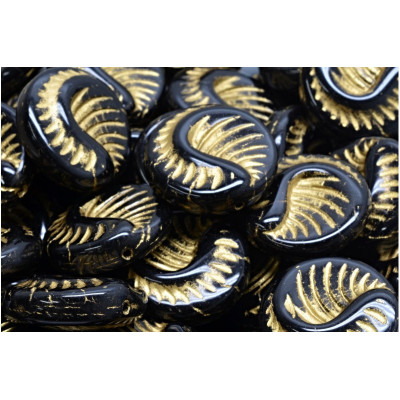 Fossil Coin Beads 19x19mm Black Opaque Gold 23980-54302 | Rutkovsky