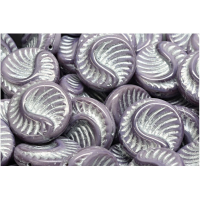Fossil Coin Beads 19x19mm Opaque Violet Silver 24020-54301 | Rutkovsky