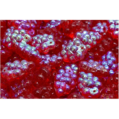 Grape Beads 16x11mm Ruby AB 90080-28701 | Rutkovsky Czech Glass