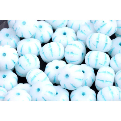 Pumpkin Beads 8x11mm Light Blue Opal 02010/54308 | Rutkovsky