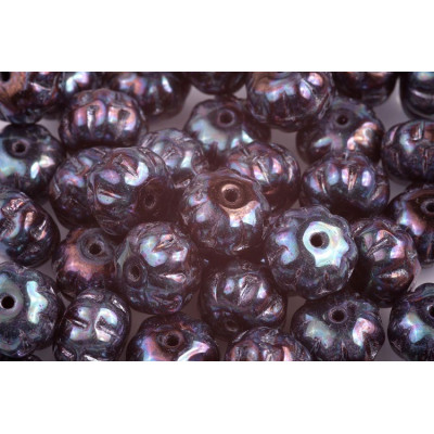 Pumpkin Beads 8x11mm Jet Nebula 23980/15001 | Rutkovsky Czech Glass