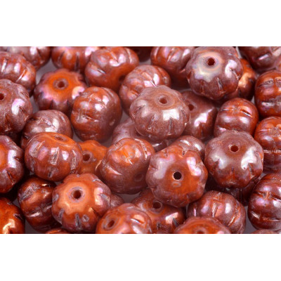 Pumpkin Beads 8x11mm Orange Opaque Nebula 93120/15001 | Rutkovsky