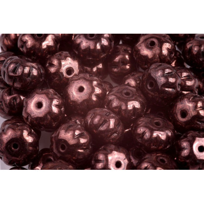 Pumpkin Beads 8x11mm Vega on Jet 23980/15726 | Rutkovsky Glass