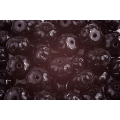 Pumpkin Beads 8x11mm Opaque Jet Black 23980 | Czech Glass Beads