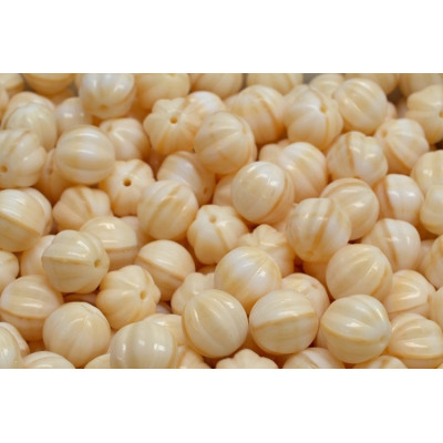 Melon Beads 8x8mm Beige Silk 07104 | Rutkovsky Czech Glass