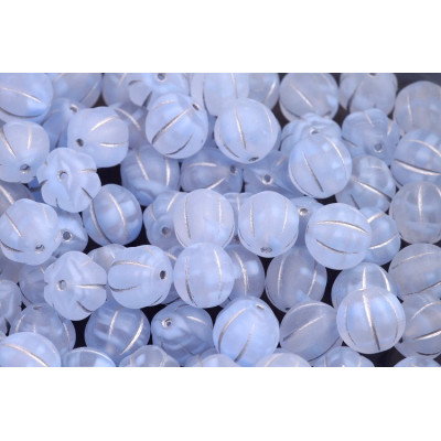 Melon Beads 8x8mm Light Blue Silver 36018/54301/84100 | Rutkovsky
