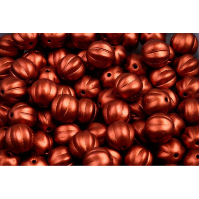 Melon Beads 8x8mm Crystal Bronze Fire Red 00030/01750 | Rutkovsky