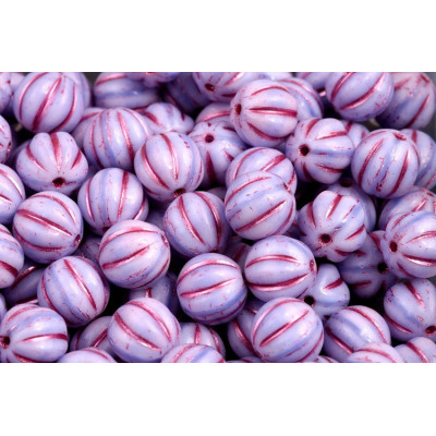 Melon Beads 8x8mm Light Blue Pink Rutkovsky 07314/54321