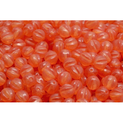Melon Beads 6x6mm Orange 00030-20003 | Rutkovsky Czech Glass