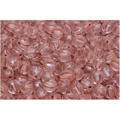 Czech Glass Melon Beads 6x6mm Crystal Copper 00030-54319 | Rutkovsky