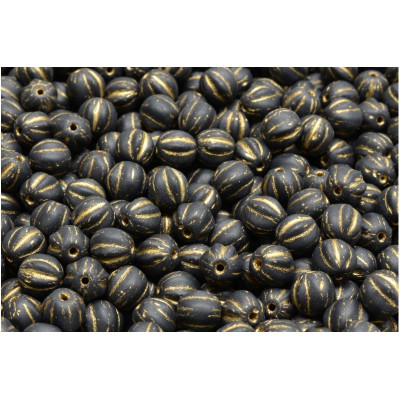 Melon Beads 6x6mm Black Matte Gold 23980-84100-54302 | Rutkovsky