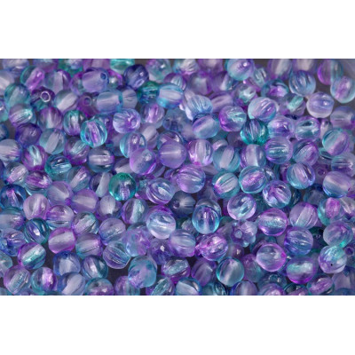 Melon Beads 4x4mm Violet Blue 00030/84100/48023 | Rutkovsky Glass