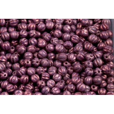 Melon Beads 4x4mm Mauve Vega 02010/15726 | Rutkovsky Czech Glass