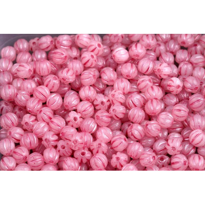 Melon Beads 4x4mm Alabaster Opal Pink 02010/54321 | Rutkovsky