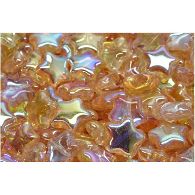 Flat Star Beads 12x12mm Crystal Yellow Rainbow 00030/98531