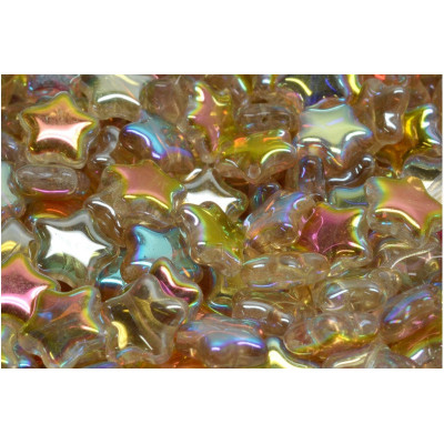 Flat Star Beads 12x12mm Crystal Lemon Rainbow 00030/98534 | Rutkovsky