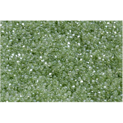 Fire Polished Beads 2mm Crystal Green Luster 14457 | Czech Glass