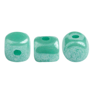Minos par Puca Opaque Green Turquoise Luster 63130 | Czech Glass