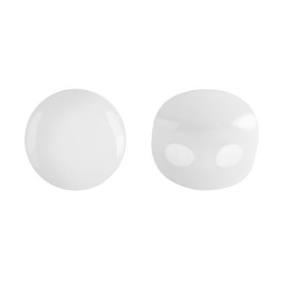 Kalos par Puca 2-Hole Beads Opaque White 03000 4x3mm | Czech Glass