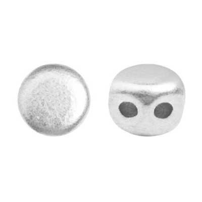 Kalos par Puca 2-Hole Beads Silver Aluminium Mat 01700 | 4x3mm