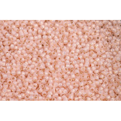 TOHO Round 11/0 Seed Beads Silver Lined Light Peach Opal 2126