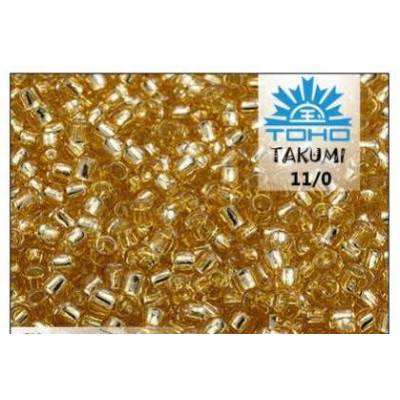 TOHO Takumi 11/0 Silver-Lined Lt. Topaz TTR-11 - PF22 | Japanese Beads