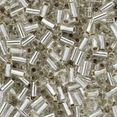 TOHO Bugle Beads 3mm Silver-Lined Crystal 21 | Japanese Glass