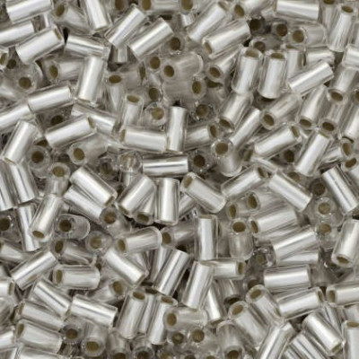 TOHO Bugles 3mm Silver-Lined Frosted Crystal 21F | Japanese Beads