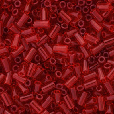TOHO Bugle Beads 3mm Transparent Siam Ruby 5B | Japanese Glass