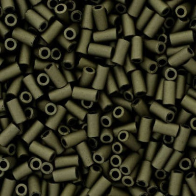 TOHO Bugle Beads 3mm Matte Dark Olive 617 | Japanese Glass