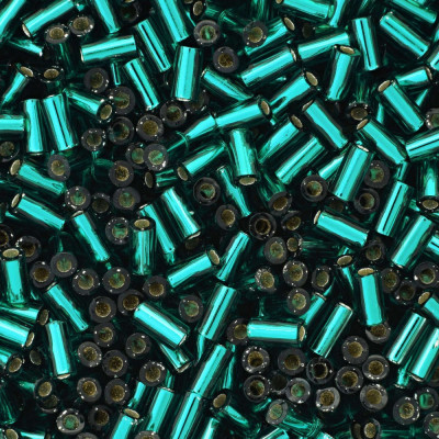 TOHO Bugle Beads 3mm Silver-Lined Teal 27BD | Japanese Glass