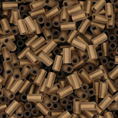 TOHO Bugles 3mm Frosted Gold-Lined Crystal 989F | Japanese Glass