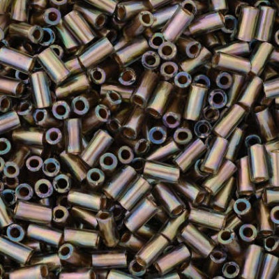 TOHO Bugles 3mm Gold-Lined Rainbow Black 999 | Japanese Glass Beads