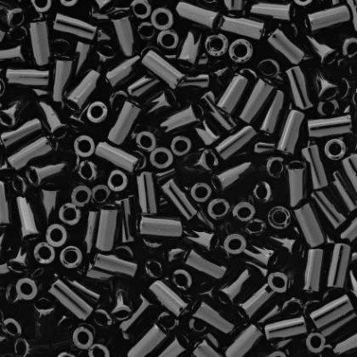 TOHO Bugles 3mm Opaque Jet 49 | Japanese Glass Tube Beads