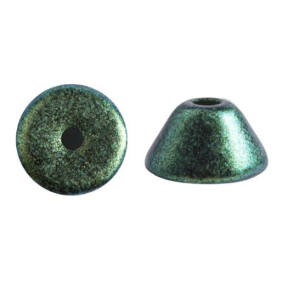 Konos® par Puca® 2x4mm Metallic Mat Green Turquoise 94104 Beads