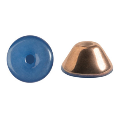 Konos par Puca Beads 2x4mm Blue Lagoon Capri Gold 27101 | Glass