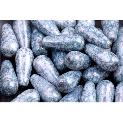 Drop Beads 20x9 N. 1754 WHITE ALABASTER BLUE TERRACOTTA