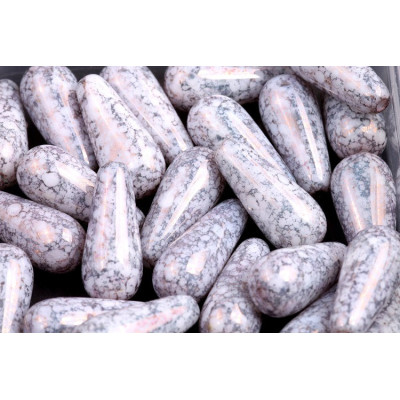 Drop Beads 20x9 N. 1756 WHITE ALABASTER TERRACOTTA COPPER