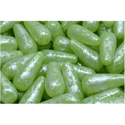 Drop Beads 20x9 N. 3967 CRYSTAL GREEN SILVER SPLASH