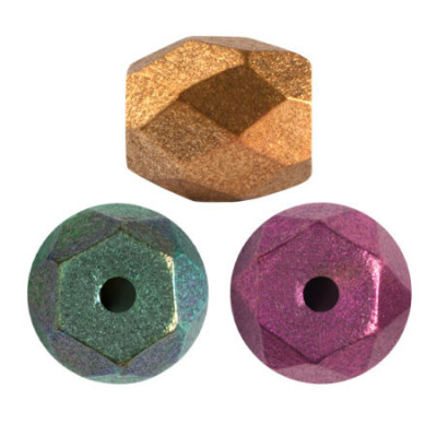 Baros par Puca 5x6mm Yellow Gold Metallic Iris 01620 | Czech Glass