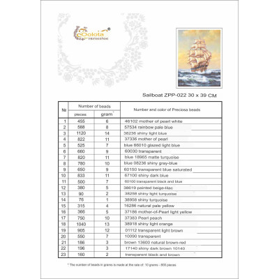Embroidery beads canvas-Sail boat-N.24 30 x 39 