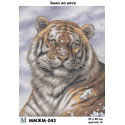 Embroidery beads canvas-Tiger in the snow-N.26 39 x 50 