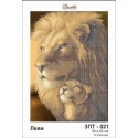 Stickerei Perlen Leinwand-Lion and lioness-Nr.32 30 x 42
