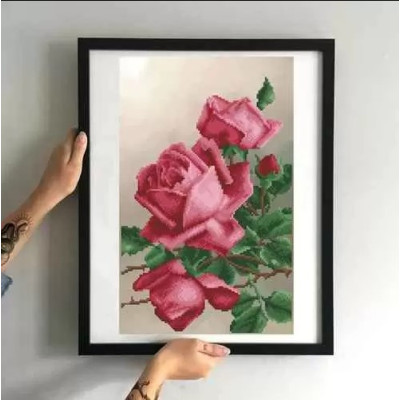 Embroidery beads canvas-Rose-N.37 25 x 25 