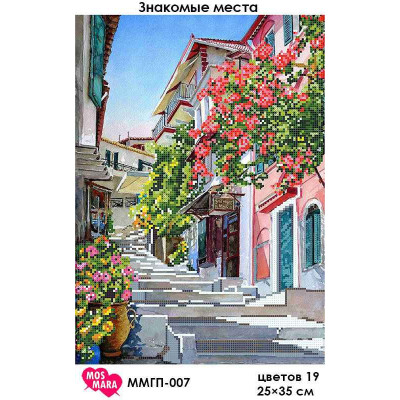 Embroidery beads canvas-flowery road-N.58 25 x 35 