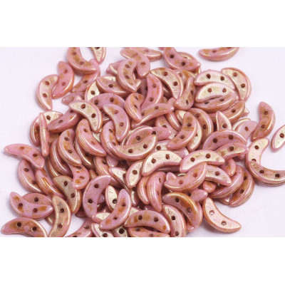 Czech Mates Crescent 10x3 mm N. 7 Luster - Opaque Rose/Gold Topaz 