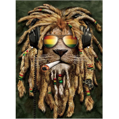Diamond painting- Rasta Lion-N.140 30x40