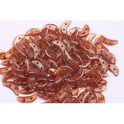 Czech Mates Crescent 10x3 mm N. 13 Luster Rose/Gold Topaz 