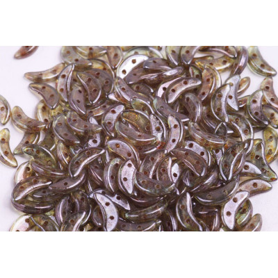 Czech Mates Crescent 10x3 mm N. 17 Luster- Transparent Green 