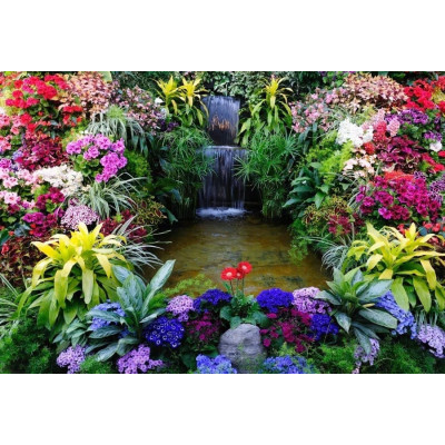Diamond painting-Garden with waterfall-N.477 65x85 